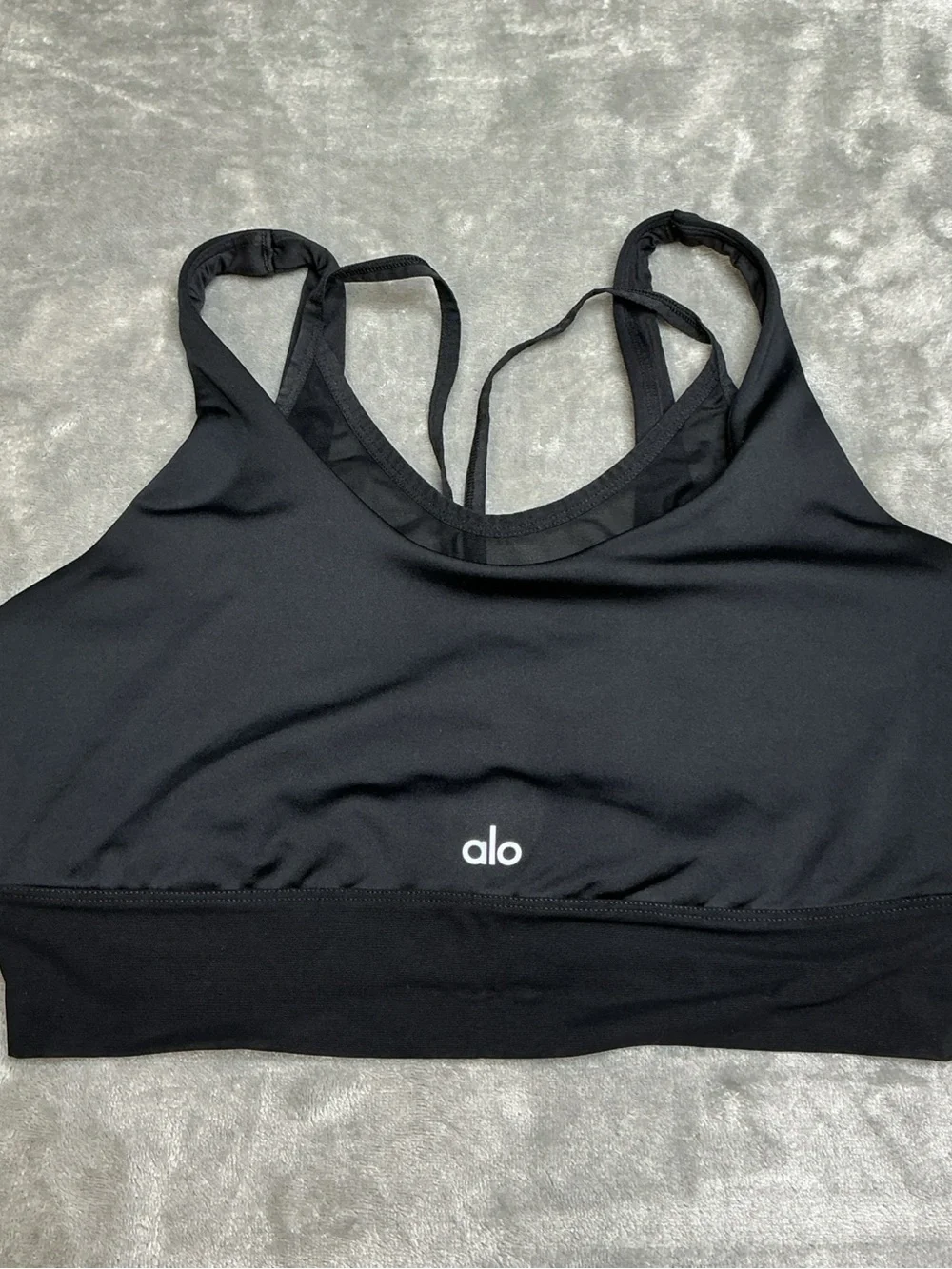 ALO Yoga Black Strappy Sports Bra